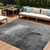 10' X 14' Gray Silver And Charcoal Abstract Washable Indoor Outdoor Area Rug Transitional Style - Gray, Silver, Charcoal Color