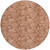 8' Terra Cotta And Copper Round Floral Washable Indoor Outdoor Area Rug