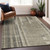 10' X 14' Taupe And Dark Gray Striped Washable Indoor Outdoor Area Rug