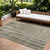 10' X 14' Taupe And Dark Gray Striped Washable Indoor Outdoor Area Rug