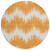 8' Orange And Ivory Round Chevron Washable Indoor Outdoor Area Rug