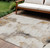 9' X 12' Beige Ivory And Taupe Abstract Washable Indoor Outdoor Area Rug