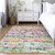 9' X 12' Green Ivory And Purple Striped Washable Indoor Outdoor Area Rug
