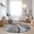 8' Gray Taupe And Silver Round Abstract Washable Indoor Outdoor Area Rug