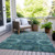 10' X 14' Blue And Ivory Medallion Washable Indoor Outdoor Area Rug