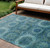 10' X 14' Blue And Ivory Medallion Washable Indoor Outdoor Area Rug