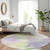 8' Lavender Mint Green And Beige Round Abstract Washable Indoor Outdoor Area Rug