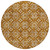 8' Copper And Beige Round Floral Washable Indoor Outdoor Area Rug Transitional Style - Copper, Beige Color
