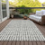 10' X 14' Gray Charcoal And Silver Geometric Washable Indoor Outdoor Area Rug