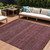 10' X 14' Merlot Striped Washable Non Skid Indoor Outdoor Area Rug