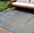 9' X 12' Navy Blue And Beige Abstract Washable Indoor Outdoor Area Rug - Navy Blue, Beige