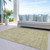 9' X 12' Tan And Beige Floral Washable Indoor Outdoor Area Rug