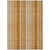 10' X 14' Orange Ivory and Gray Striped Washable Non Skid Indoor Outdoor Area Rug