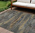 9' X 12' Graphite And Gray Abstract Washable Indoor Outdoor Area Rug