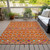 10' X 14' Orange Blue And Purple Geometric Washable Indoor Outdoor Area Rug