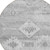 8' Silver Gray And Charcoal Round Southwestern Washable Indoor Outdoor Area Rug