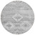 8' Silver Gray And Charcoal Round Southwestern Washable Indoor Outdoor Area Rug