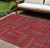 8' X 10' Red And Brown Geometric Washable Indoor Outdoor Area Rug