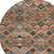 8' Brown Gray And Tan Round Geometric Washable Indoor Outdoor Area Rug