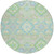 8' Mint Green Blue And Ivory Round Oriental Washable Indoor Outdoor Area Rug