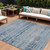 8' X 10' Sky Blue And Navy Blue Abstract Washable Indoor Outdoor Area Rug - Sky Blue, Navy Blue