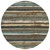 8' Brown Beige And Green Round Striped Washable Indoor Outdoor Area Rug