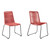 Set of Two 23" Red Metal Outdoor Dining Chair