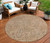 8' Terra Cotta And Copper Round Southwestern Washable Indoor Outdoor Area Rug