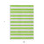 9' X 12' Green and White Striped Washable Non Skid Indoor Outdoor Area Rug