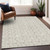 9' X 12' Beige And Ivory Ogee Washable Indoor Outdoor Area Rug