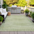 8' X 10' Sage And Ivory Striped Washable Indoor Outdoor Area Rug