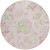 8' Pink Blush And Artichoke Green Round Floral Washable Indoor Outdoor Area Rug