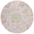 8' Pink Blush And Artichoke Green Round Floral Washable Indoor Outdoor Area Rug