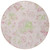 8' Pink Blush And Artichoke Green Round Floral Washable Indoor Outdoor Area Rug