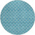 8' Teal Blue And Ivory Round Geometric Washable Indoor Outdoor Area Rug Transitional Style - Teal Blue, Ivory Color