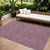 9' X 12' Eggplant And Ivory Geometric Washable Indoor Outdoor Area Rug Transitional Style - Eggplant, Ivory Color