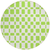 8' Lime Green And Ivory Round Geometric Washable Indoor Outdoor Area Rug