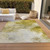 10' X 14' Gold Beige And Wheat Abstract Washable Indoor Outdoor Area Rug