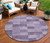 8' Purple And Lavender Round Geometric Washable Indoor Outdoor Area Rug - Purple, Lavender