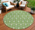 8' Green And Light Green Round Geometric Washable Indoor Outdoor Area Rug - Green, Light Green