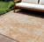 10' X 14' Terra Cotta Copper And Ivory Abstract Washable Indoor Outdoor Area Rug