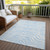 8' X 10' Sky Blue And Ivory Animal Print Washable Indoor Outdoor Area Rug