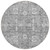8' Gray Silver And Charcoal Round Oriental Washable Indoor Outdoor Area Rug