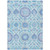 9' X 12' Sky Blue And Lavender Floral Washable Indoor Outdoor Area Rug