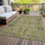 9' X 12' Olive Green Gray And Charcoal Oriental Washable Indoor Outdoor Area Rug