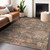 8' X 10' Brown Tan And Terra Cotta Floral Washable Indoor Outdoor Area Rug