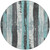 8' Teal Blue And Gray Round Striped Washable Indoor Outdoor Area Rug - 880016495850