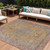 9' X 12' Gold And Peach Medallion Washable Indoor Outdoor Area Rug