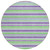 8' X 8' Green Purple and Blue Round Striped Washable Non Skid Indoor Outdoor Area Rug