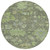8' Fern Green And Olive Green Round Floral Washable Indoor Outdoor Area Rug